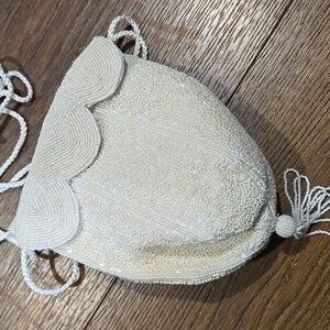 INGE CHRISTOPHER BEADED DRAWSTRING EVENING BAG.   #7472